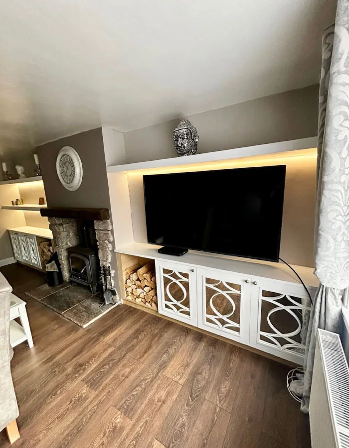 Painted Media Wall with CNC-Cut Doors, Ayrshire, photo 1
