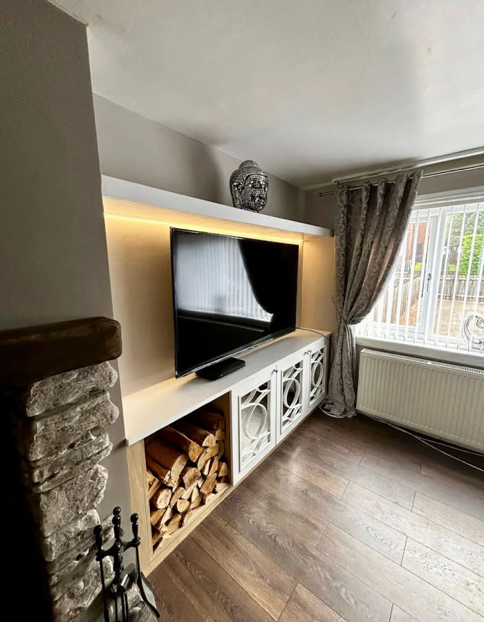 Painted Media Wall with CNC-Cut Doors, Ayrshire, photo 7