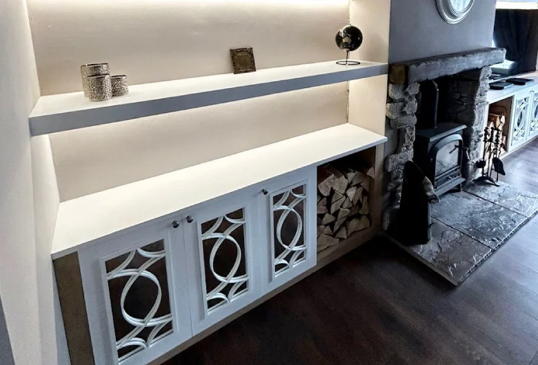 Painted Media Wall with CNC-Cut Doors, Ayrshire, photo 13