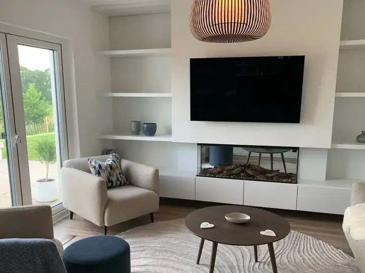 Four-Metre Floating Media Wall with Panoramic Fire, Ayrshire