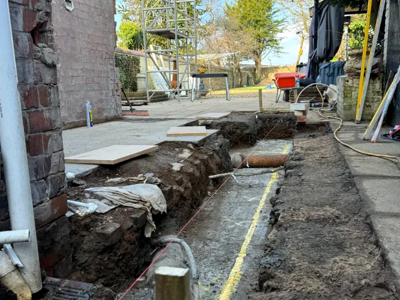 Groundworks and drainage, house extension in Ayrshire by Cutwood Joinery & Construction