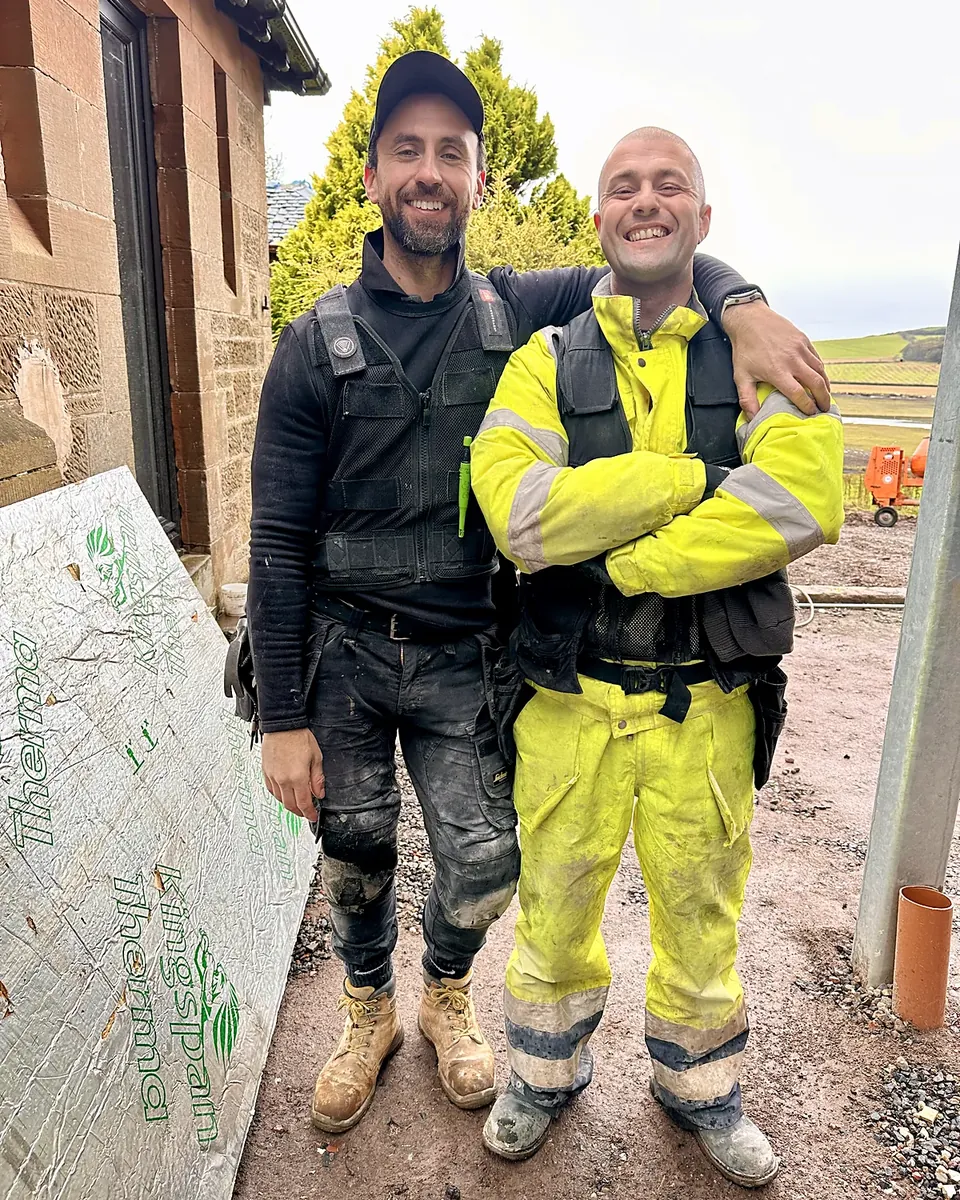 Two of the Cutwood Joinery & Construction team on site at a two storey extension